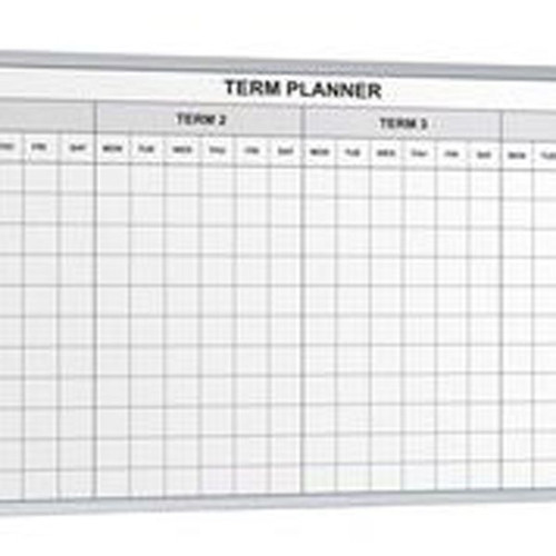 Visionchart Term Planner Whiteboard 4 Term Magnetic 2400x1200mm White