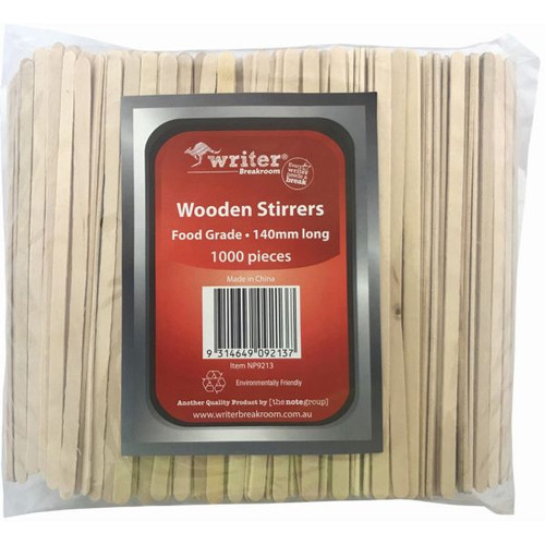 Writer Wooden Stirrers 140mm x 5mm Pack of 1000