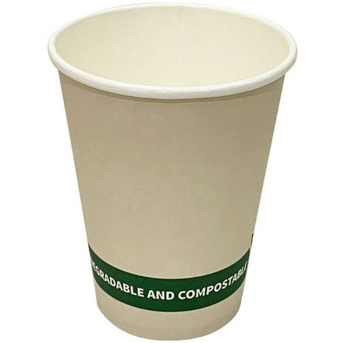 Earth Recyclable Single Wall Paper Cup 12oz White, Carton of 1000