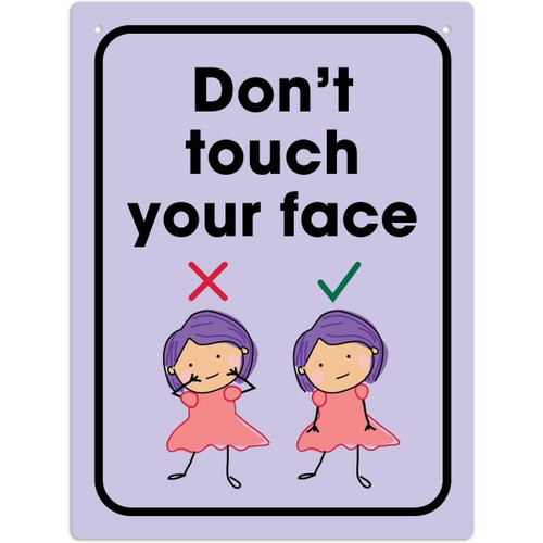 Durus School Sign Don't Touch Face 225x300mm Wall Mounted Purple