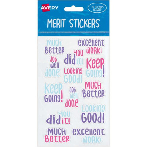 Avery Merit Stickers 52 Labels Assorted
