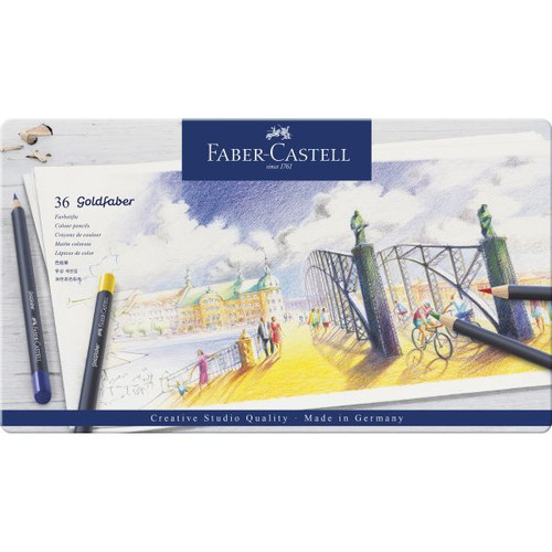 Faber-Castell Goldfaber Colour Pencils, Assorted Tin of 36