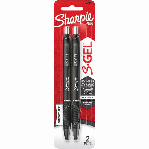 Sharpie Gel Pen Retractable 0.7mm Black Pack of 2