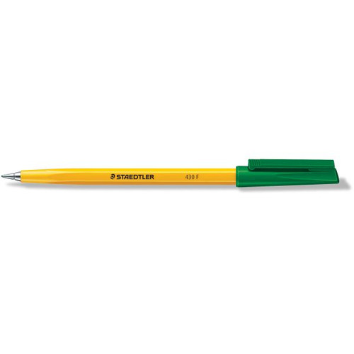 Staedtler Ballpoint Pen Stick 430 Fine - Green, Box of 10