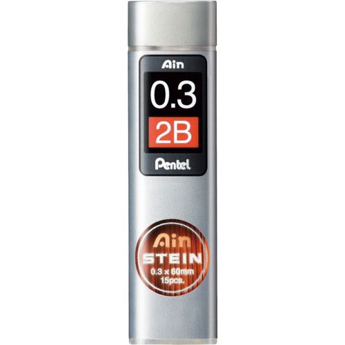 Pentel C273 Ain Stein Lead Refill 0.3mm 2B Grade Tube of 15, Each