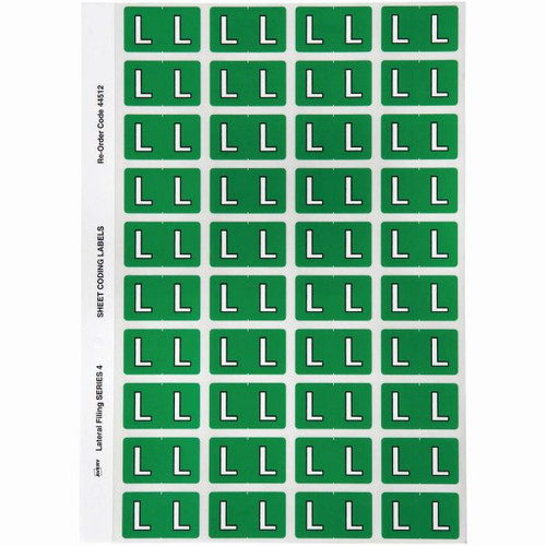 Avery Alphabet Coding Label L Side Tab 25x42mm D Green Pack of 240