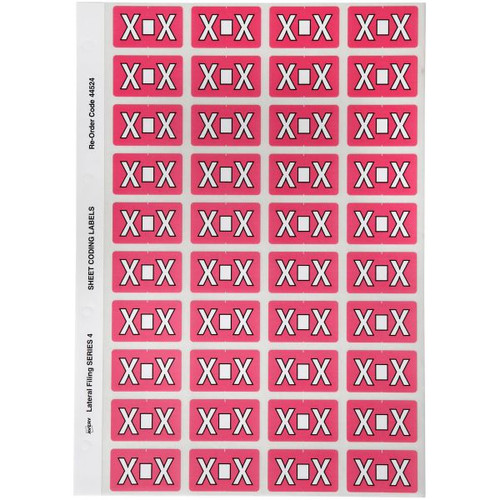 Avery Alphabet Coding Label X Side Tab 25x42mm Pink Pack of 240