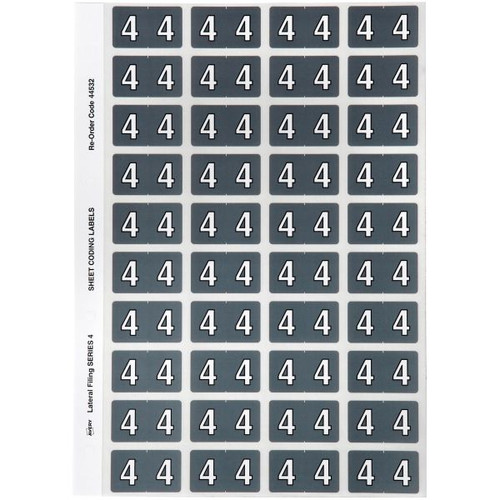 AVERY NUMERIC CODING LABEL 4 Side Tab 25x42mm Grey 44532 (240 Labels)