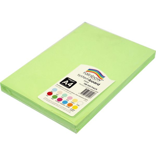 Rainbow System Board A4 150gsm Mint 100 Sheets