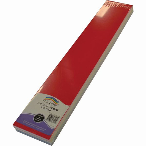 RAINBOW SENTENCE CARD 290GSM - 640MMX102MM COLOURED ASSORTED (Pack of 100)