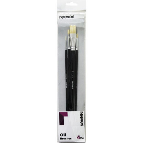 Reeves Oil Brushes Long Handle Set Of 4
