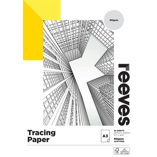 Reeves Tracing Paper Pad A3 90gsm 25 Sheets
