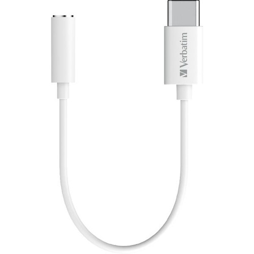 Verbatim USB-C to 3.5mm Audio Jack 10cm White