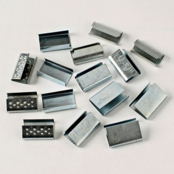 19MM OPEN FLANGE SEALS FOR POLYPROPYLENE STRAPPING (XSOP6 30) 19mm (W) x 30mm (L) x 0.5mm Thickness, Box of 2000