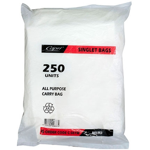 Capri All Purpose Singlet Carry Bags Extra Large White Pack of 250