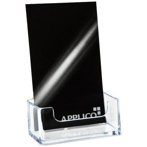 Deflecto Business Card Holder – Portrait Holds Up to 50 Cards)
65mm W x 80mm H x 40mm D
(internal dimensions for where the business cards are displayed is 59mm x 70mm H x 22mm D.)