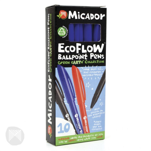 ECOFLOW BALLPOINT PEN, BLUE, BOX 10 MICADOR