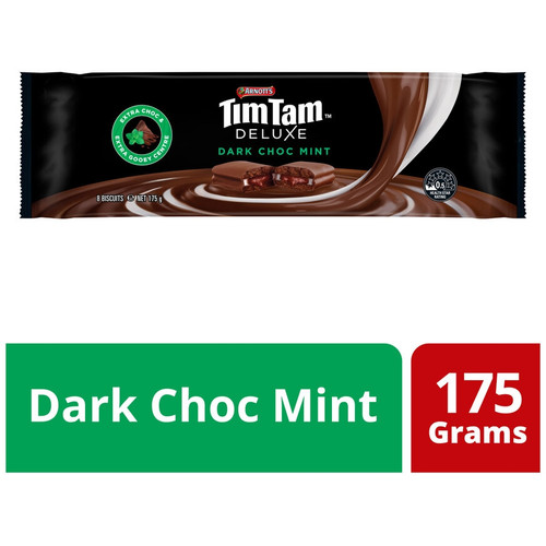 Arnotts Tim Tam Deluxe Chocolate Biscuits Dark Choc Mint 175g
