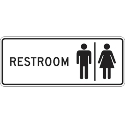 PROSAFE Informational Sign - Rest Room - Self Adhesive Vinyl - 300mm x 125mm