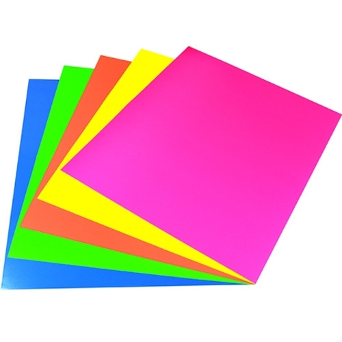 RAINBOW FLURO BOARD 290GSM - 510MMX640MM ASSORTED PK25