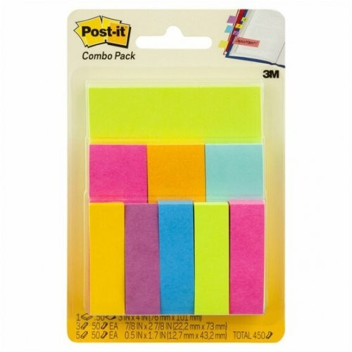 Post-It Notes & Page Markers Assorted Sizes & Colours Combo Pack