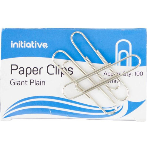 INITIATIVE PAPER CLIP GIANT PLAIN 50MM PACK 100 *** While Stocks Last - please enquire to confirm availability ***