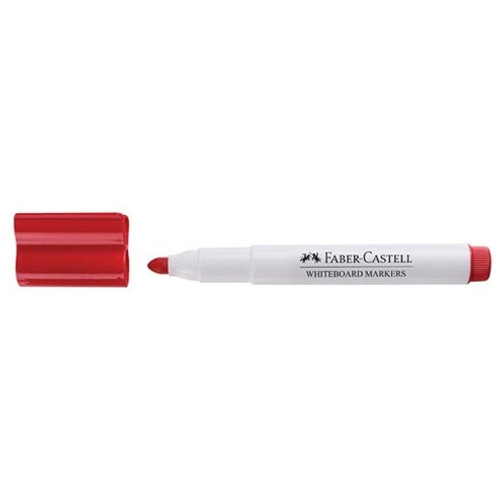 FABER WHITEBOARD MARKERS BULLET TIP RED BX10