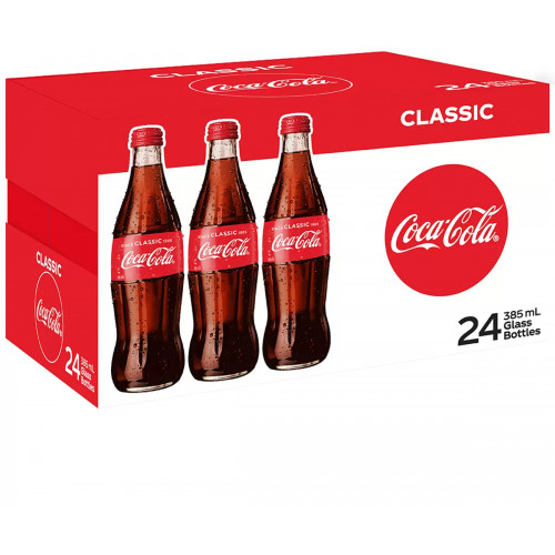 Coca-Cola Classic Glass Bottle 385ml Carton of 24 (955725)