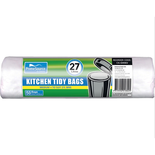 PrimeSource Kitchen Bin Liners 27L White Pk1000 Rolls