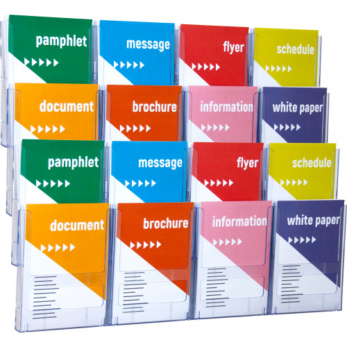DEFLECTO 16 X A4 BROCHURE DISPLAY SYSTEM WITH BASES
