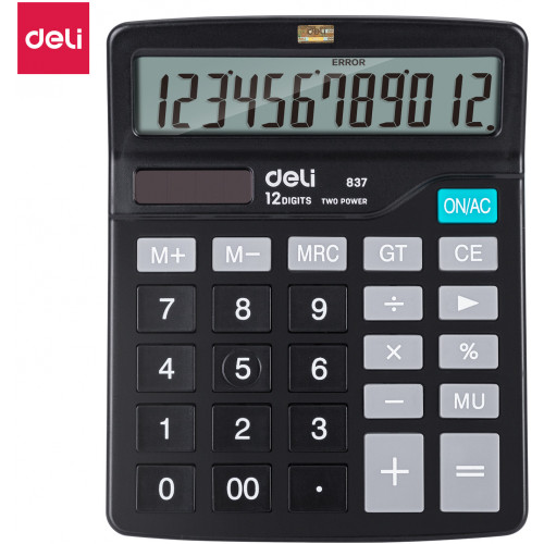 Deli Smart Desktop Calculator 12 Digit Black 151mm x 119mm