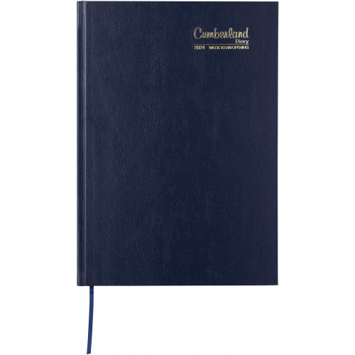 CUMBERLAND CASEBOUND DIARY A4 WEEK TO VIEW BLUE (2026 - Clearance - While Stocks Last)