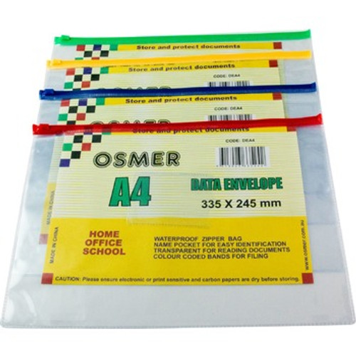 Data Envelope A4 335 X 245mm Assorted Colours (Each)