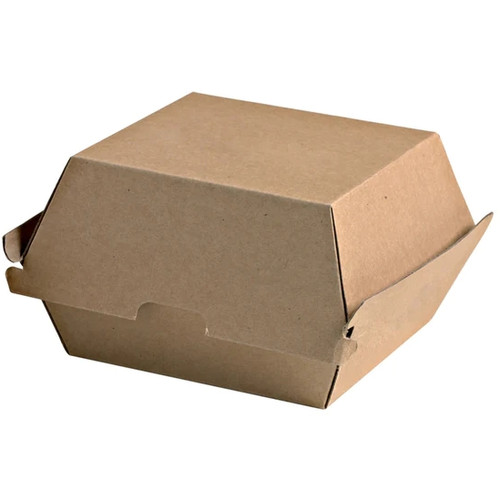 Burger Box Brown/ Kraft Corrugated 105 x 105 x 85 mm, Carton of 250
