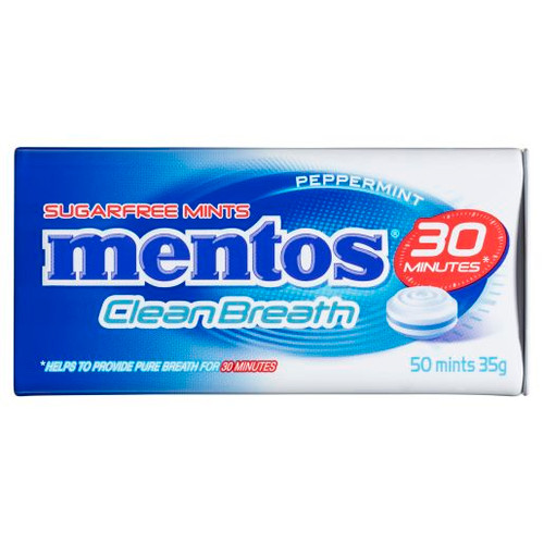 MENTOS PEPPERMINT CLEAN BREATH 35GM