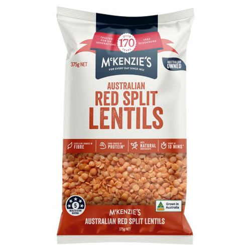 MCKENZIES RED LENTILS 375GM