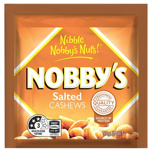 NOBBYS SALTED CASHEW NUTS 50GM