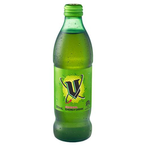 V ENERGY DRINK GREEN GLASS BOTTLE 350ML