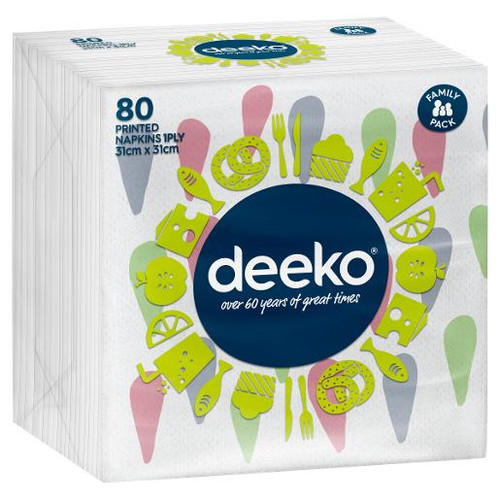 DEEKO NAPKIN LUNCHEON 1PLY PRINT 80S