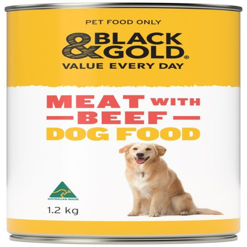 BLACK & GOLD WET DOG FOOD MEAT WITH BEEF 1.2KG