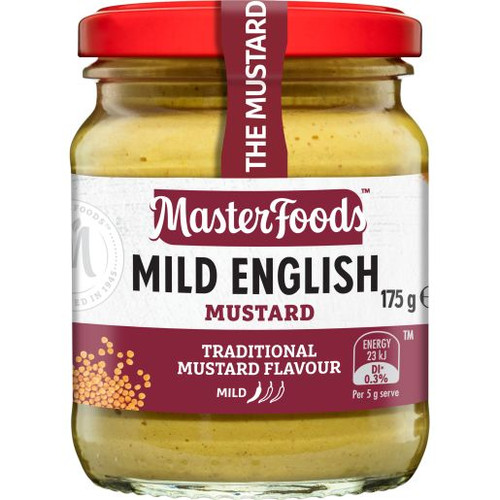 MASTERFOODS MILD ENGLISH MUSTARD 175GM