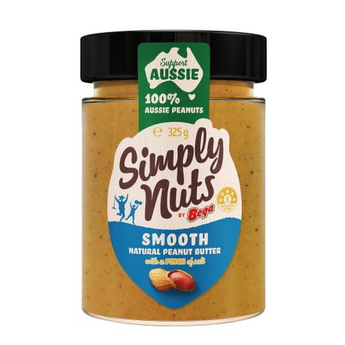 BEGA SIMPLY NUTS SMOOTH PEANUT BUTTER 325GM