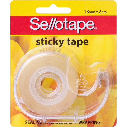SELLOTAPE STICKY TAPE 18mmx25m With Dispenser Clear