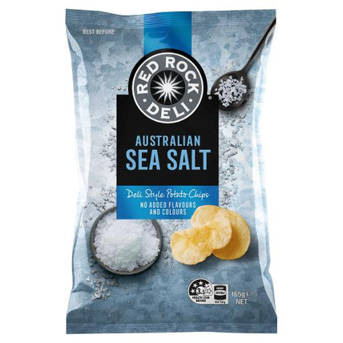 RED ROCK DELI SEA SALT POTATO CHIPS 165GM