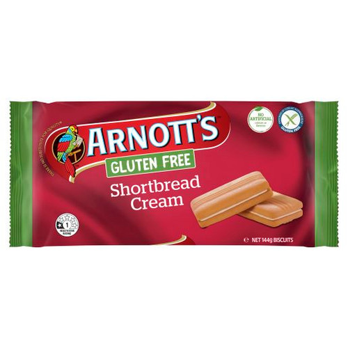 ARNOTTS GLUTEN FREE SHORTBREAD CREAM 144GM
