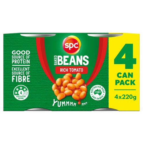SPC BAKED BEANS 4 PACK 220GM