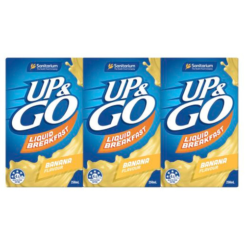 SANITARIUM BANANA UP&GO LIQUID BREAKFAST 3 PACK 3X250ML
