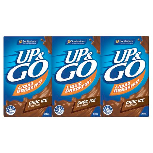 SANITARIUM CHOCOLATE ICE UP&GO LIQUID BREAKFAST 3 PACK 3X250ML