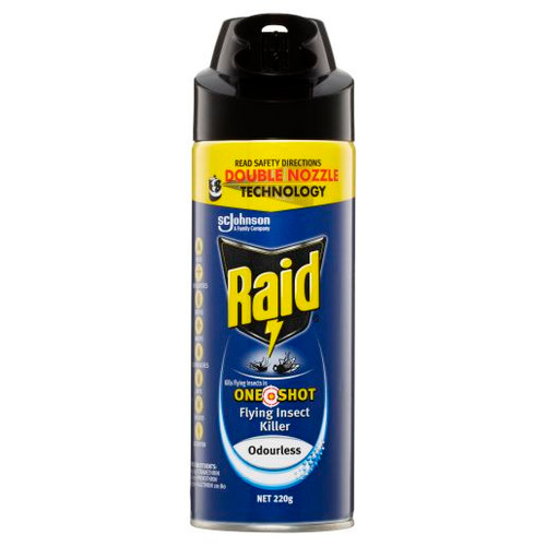 RAID ONE SHOT FLYING INSECT KILLER ODOURLESS 220GM