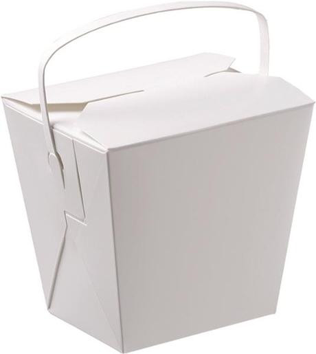 CAST AWAY FOOD PAIL CARDBOARD WITH HANDLE WHITE (CA-PFP016WH) 16OZ